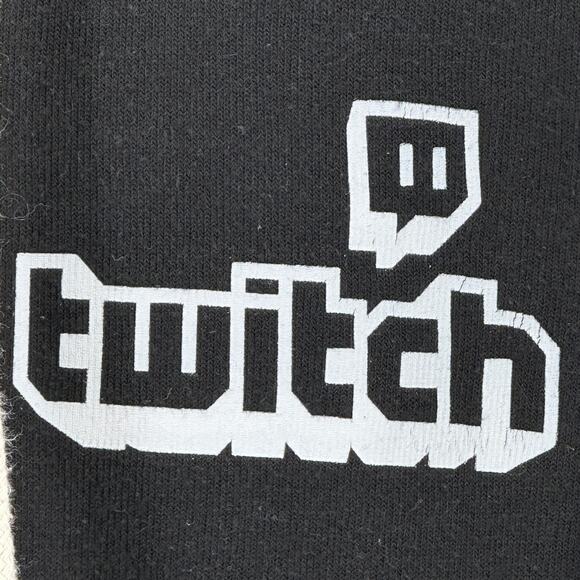 Twitch Partner Full Zip Front Back Print Hoodie Jacket Mens Size Medium Black - Picture 3 of 8